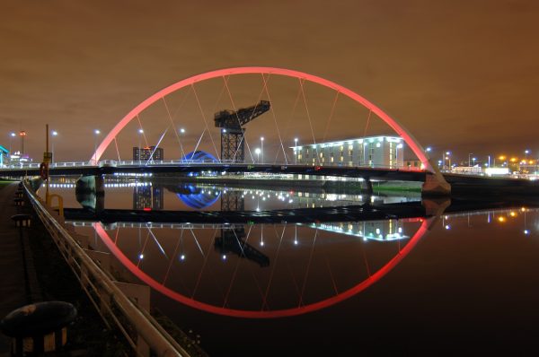 Digital Enhanced Photo Gallery Red Squinty Bridge Glasgow