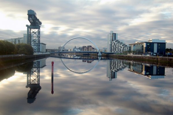 Digital Enhanced Photo Gallery Crane And Squinty Bridge Glasgow