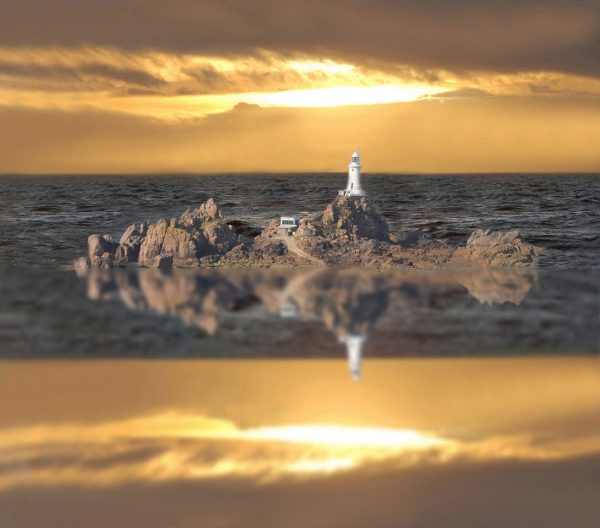 Digital Enhanced Photo Gallery Corbiere Lighthouse Jersey Channel Islands