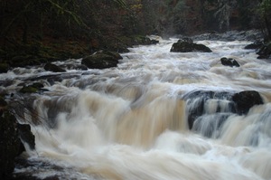 Digital Enhanced Photo Gallery Blacklinn Waterfall Near Dunkeld